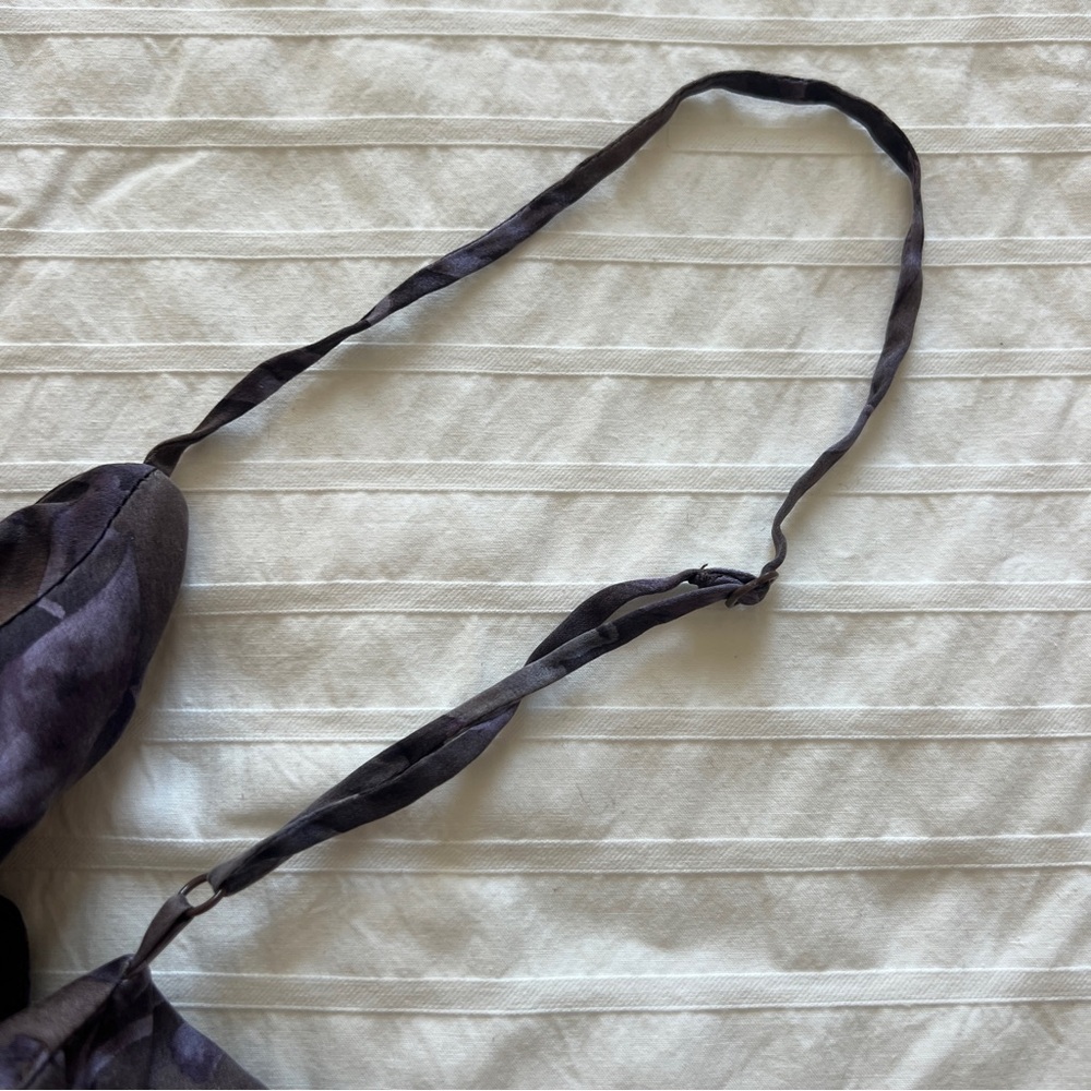 VTG Y2K Victoria's Secret Grey and Purple Floral Print 100% Silk Slip Dress, M - Picture 8 of 9
